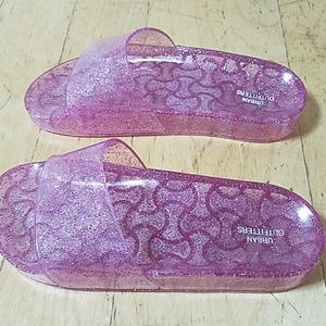 Pink glittery jelly sandals